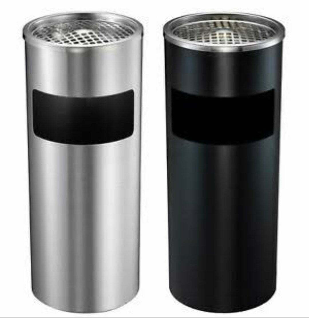 Round Standing Ashtray Carbon Steel - Image 2