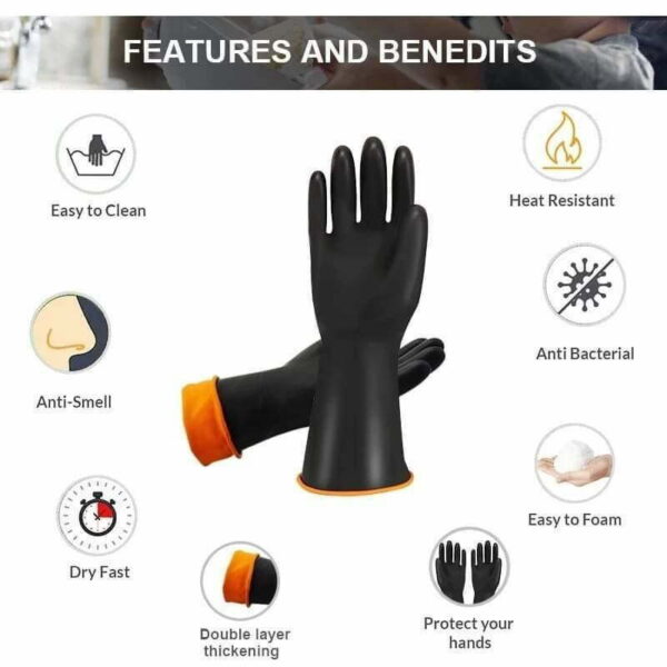 Rubber Gloves (Black) - Image 2