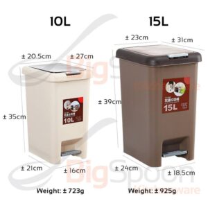 2 in 1 Pedal Push Dustbin (20ltrs) - Image 16