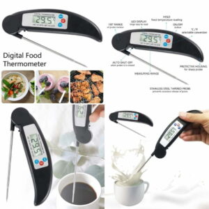 Digital Thermometer Curved Black