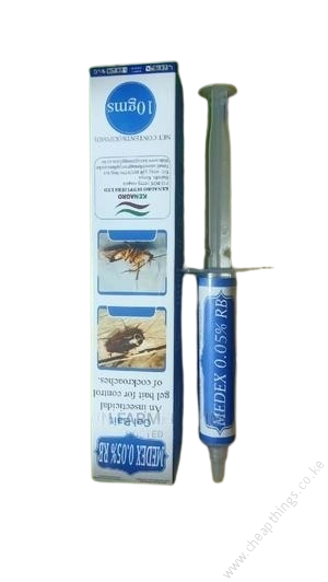 Medex 0.05% RB Gel Bait is a ready-to-use Insecticide gel tube used to kill all species of cockroaches - German, Oriental, and American cockroaches found harboring and breeding in food areas.