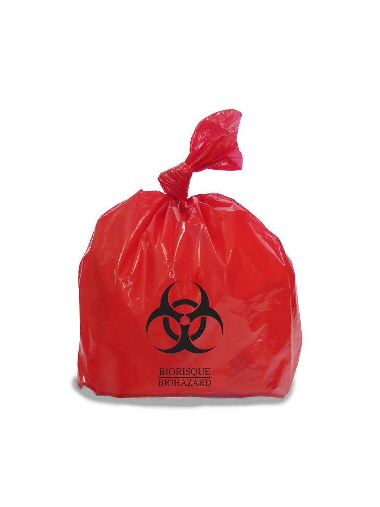 Bio Hazard Waste Disposal Bags 20x30inch Red 50pcs - Small