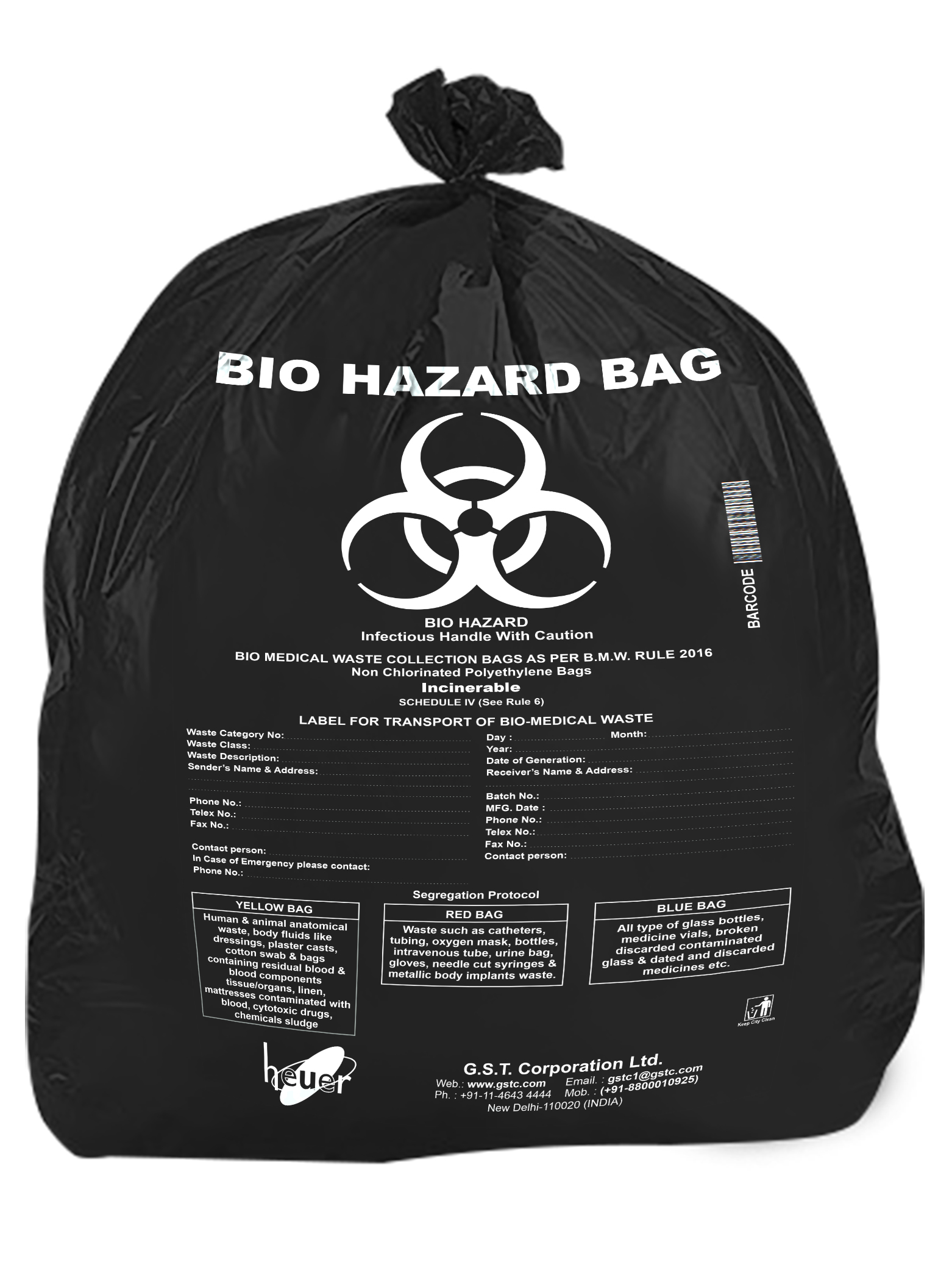 Bio Hazard Waste Disposal Bags 36x50inch Black 50pcs - Extra Extra Large