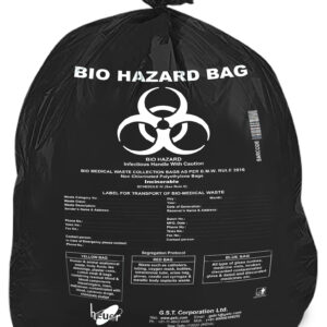 Bio Hazard Waste Disposal Bags 20x30inch Black 50pcs - Small