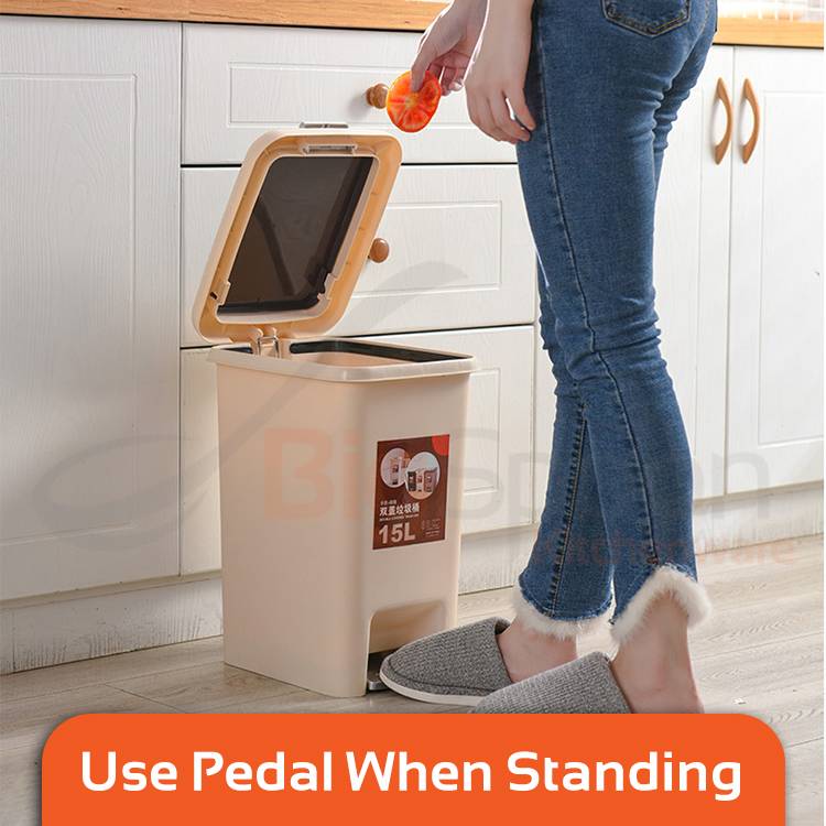 2 in 1 Pedal Push Dustbin (30ltrs)