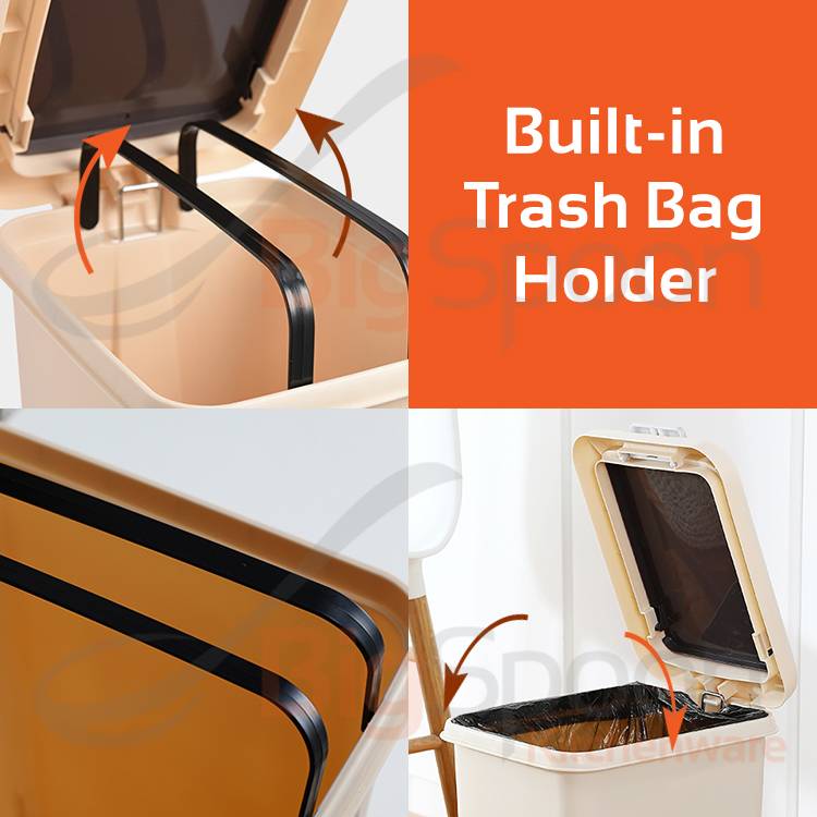 2 in 1 Pedal Push Dustbin (30ltrs)