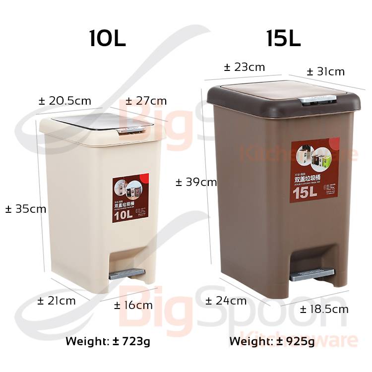 2 in 1 Pedal Push Dustbin (30ltrs)