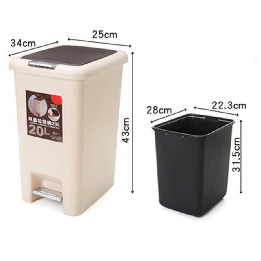 2 in 1 Pedal Push Dustbin (30ltrs)