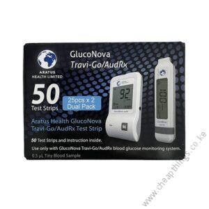 Gluconova Travi-Go Blood Sugar Monitor + (50 Strips) 1pc