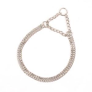 2-Row Choke Chain Slip Collar, Chrome Plated 50cm