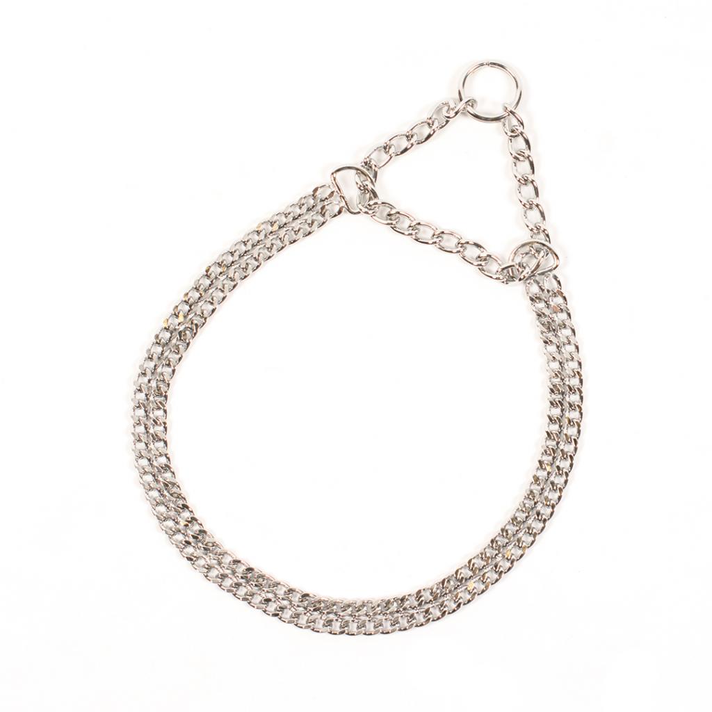 2-Row Choke Chain Slip Collar, Chrome Plated 50cm