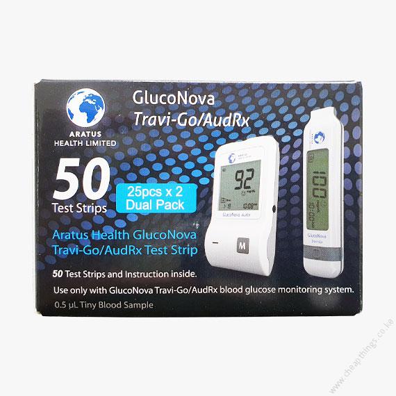 Gluconova Travi-Go Blood Sugar Monitor + (50 Strips) 1pc