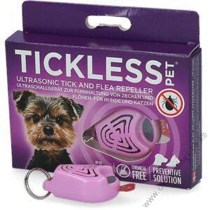 Ticklness Pet, Chemical Free Ultrasonic Flea And Tick Repellent – Purple 1pc