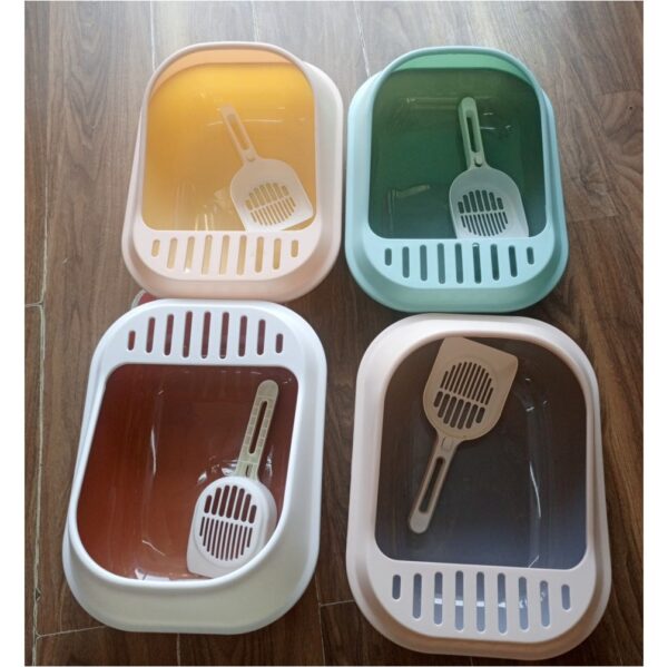 Cat Litter Box High Sides with Litter Scoop 1pc