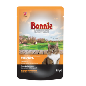 .Bonnie Adult Cat Food Pouch – Chicken Chucks in Gravy 85G