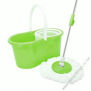 360 Degree Spin Mop and Bucket Green - Metallic