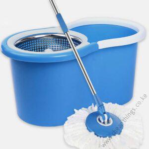 360 Degree Spin Mop and Bucket Blue - Metallic