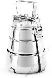 Stainless Steel Pyramid Tiffin Three Layered