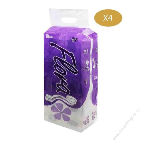 4 x Flora Toilet Rolls White 10's