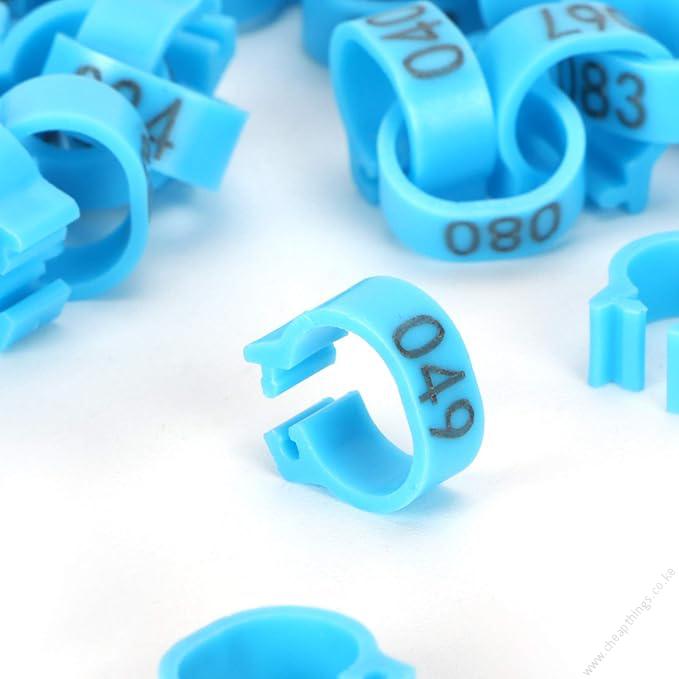 Birds or Chicken Leg Bands Blue 1pc