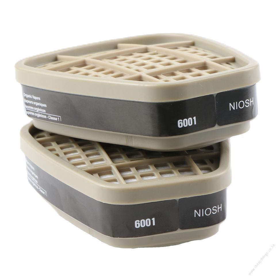 6001 Organic Vapor Cartridge with Activated Carbon Filters for 6100/6200/6800/7502/FF402 Gas Masks - 2pcs