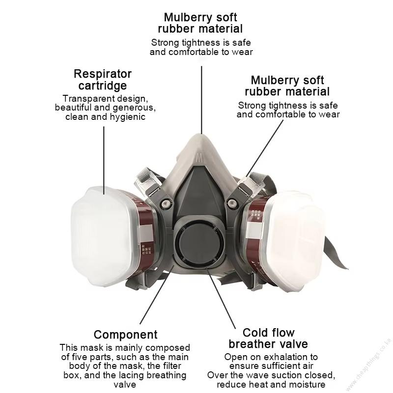 Half Face Gas Mask Respirator 6200 - Image 7
